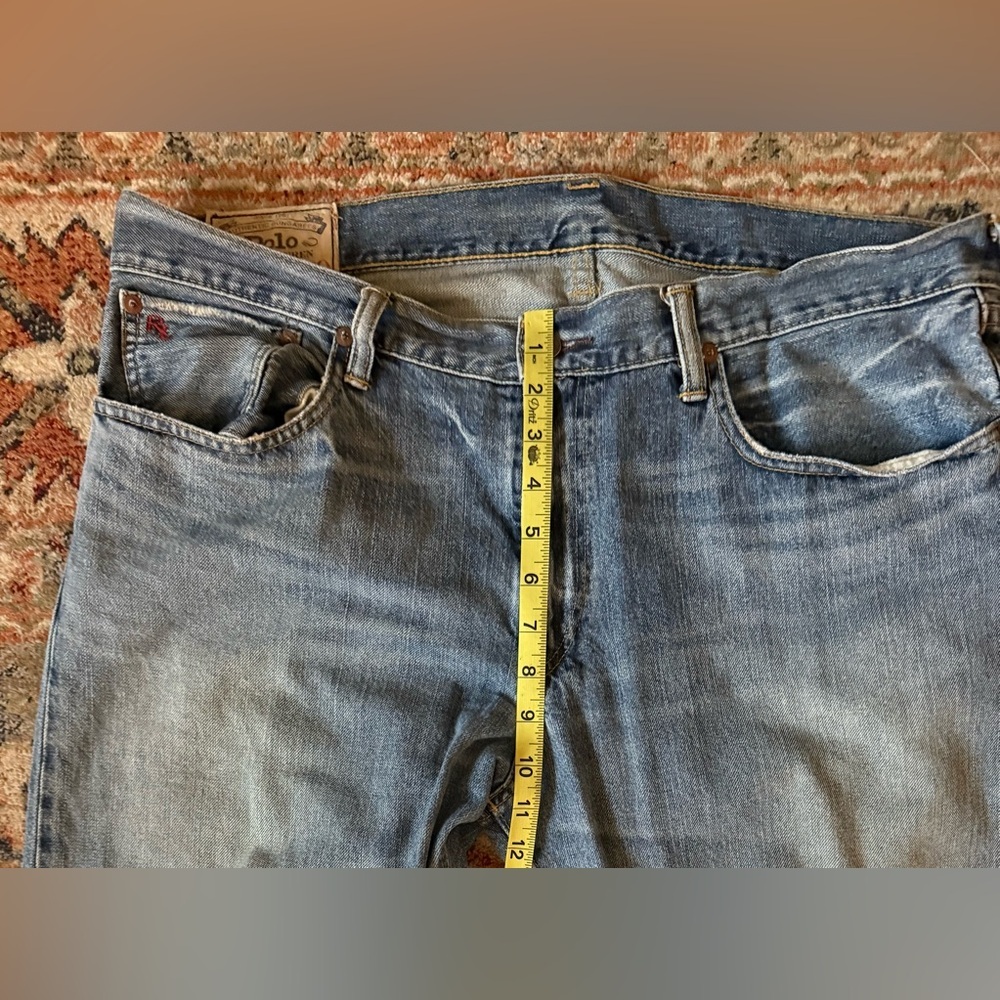 Vintage Y2K Polo Ralph Lauren Authentic Dungarees Jeans Men’s 36x30 Blue Denim - Picture 8 of 10